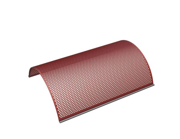 Screen basket, width 1165 mm, perforated plate thickness t=8, perforation Ø14 ligament 4, Hardox 450 for Wipa Werkzeug- und Maschinenbau GmbH 