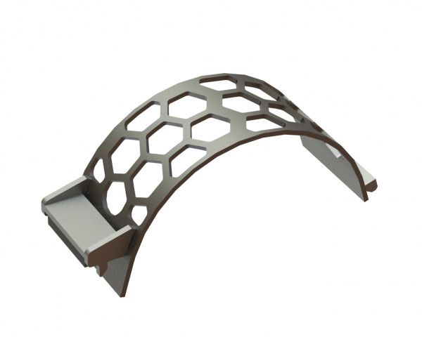 Screen basket width 340, plate thickness t=15, hexagonal perforation AF 110, bar 21, Creusabro for Lindner Recyclingtech 