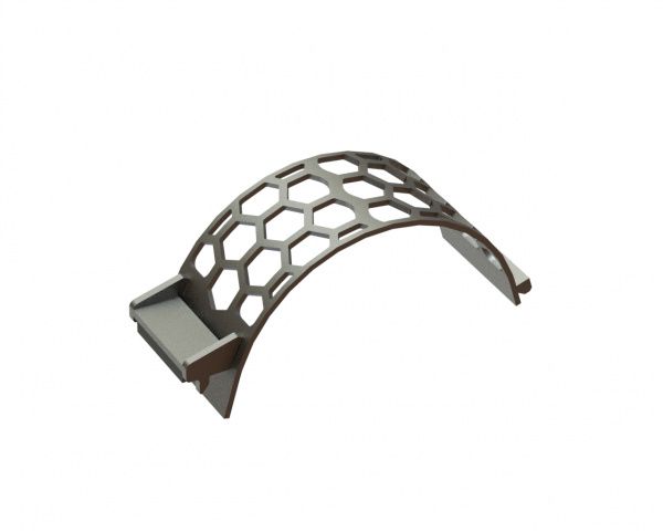 Screen basket width 340, plate thickness t=15, hexagonal perforation AF100, bar 20, Creusabro for Lindner Recyclingtech 