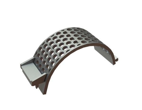 Screen basket width 340, screen plate thickness t=30, perforation Ø50, ligament 15 for Lindner Recyclingtech 