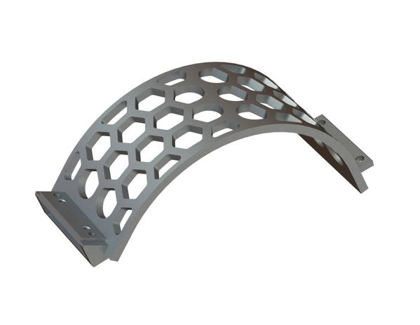 Screen basket width 343, plate thickness t=25, hexagonal perforation width across flats 100 for Lindner Recyclingtech 