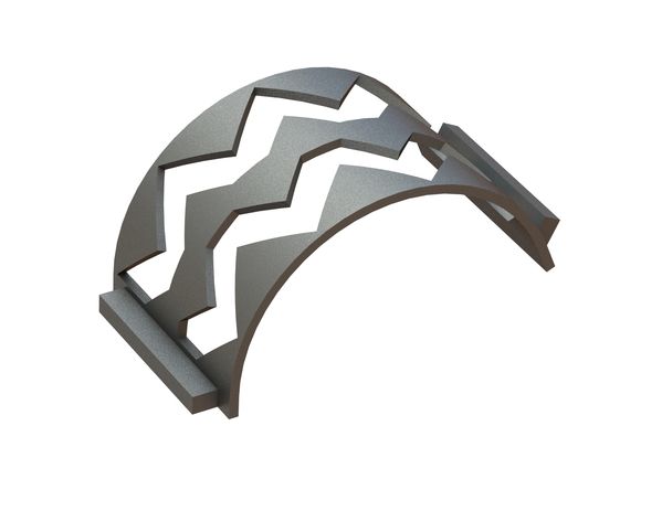 Screen basket, width 346 mm, perforated plate thickness t=15, Z-shaped perforation 60 ligament 46 for WEIMA America Inc. 