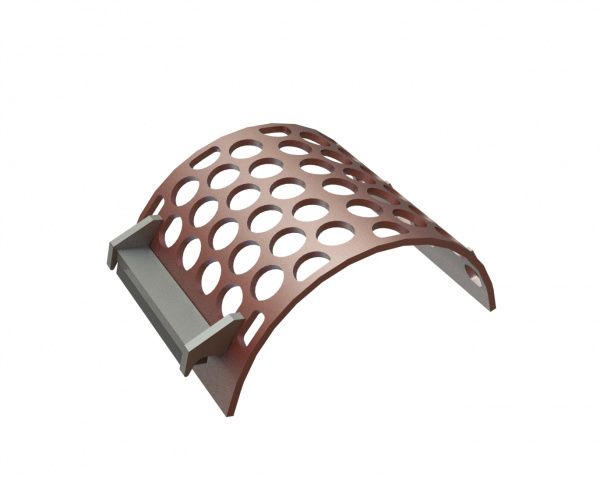 Screen basket width 497, plate thickness t=15, perforation Ø70, same ligament 17, Hardox for Lindner Recyclingtech Lindner Micromat