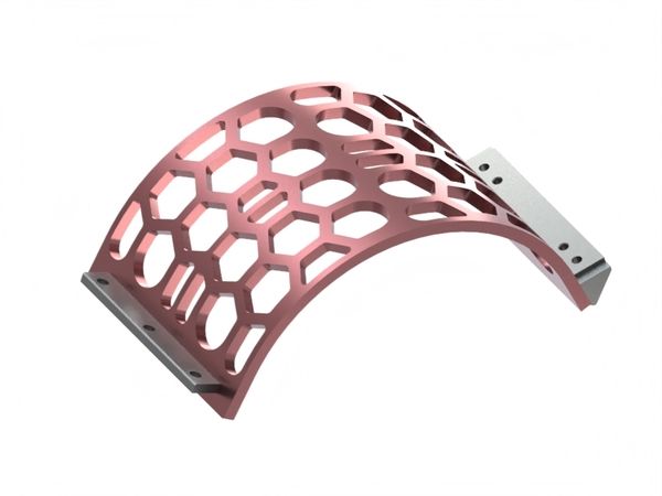 Screen basket width 525, plate thickness t=25, hexagonal perforation width across flats 100 for Lindner Recyclingtech 