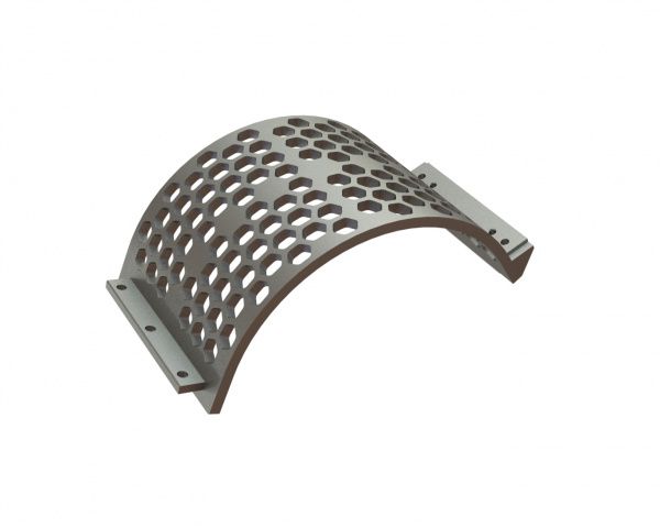 Screen basket width 525, plate thickness t=25, hexagonal perforation width across flats 50 for Lindner Recyclingtech Lindner Universo