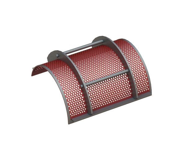 Screen basket, width 573, screen plate thickness t=5, perforation Ø5, ligament 4, Hardox for Herbold Meckesheim USA - Resource Recycling Systems Inc. Herbold SML 45/60