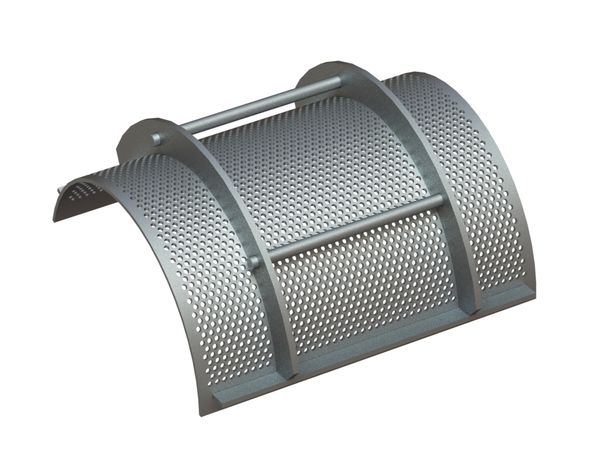 Screen basket, width 573, screen plate thickness t=6, perforation Ø8, ligament 4 for Herbold Meckesheim USA - Resource Recycling Systems Inc. 