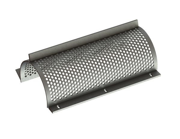 Screen basket, width 594 mm, perforated plate thickness t=5, mixed perforation Ø10/Ø12 ligament 4.5 for Weima Maschinenbau GmbH 