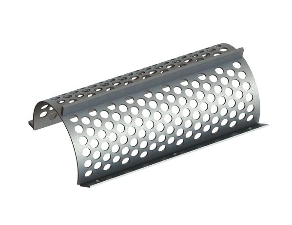 Screen basket, width 594 mm, perforated plate thickness t=5, perforation Ø25 ligament 9 for Weima Maschinenbau GmbH 