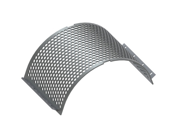 Screen basket width 725, plate thickness t=12, perforation Ø30, ligament 10, structural steel for UNTHA America 