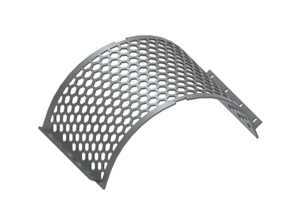 Screen basket width 725, plate thickness t=12, perforation Ø50, ligament 15, structural steel for Untha 