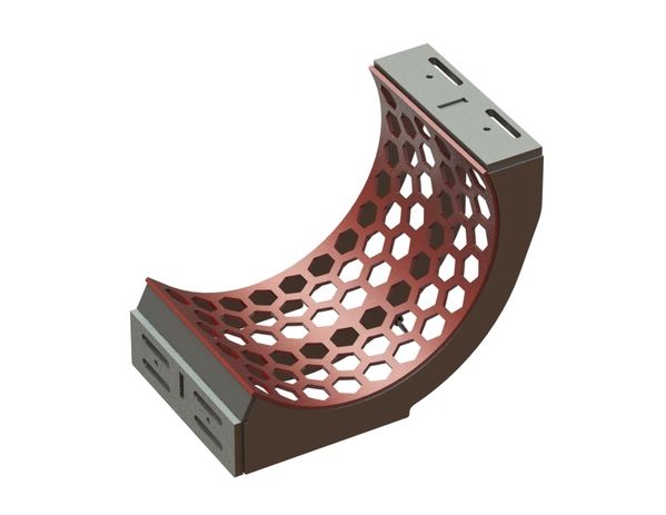 Screen basket width 736, plate thickness t=15, hexagonal perforation width across flats 80 for Untha 