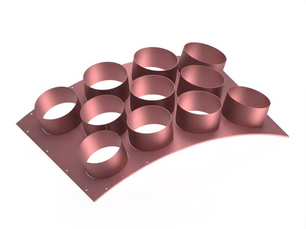 Screen basket, width 996, screen plate thickness t=10, 11x tube Ø286x3x150, Hardox for Eggersmann 