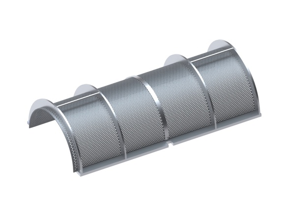 Screen plate 1010 wide, sheet thickness t=4 hole Ø5, bar width 3 