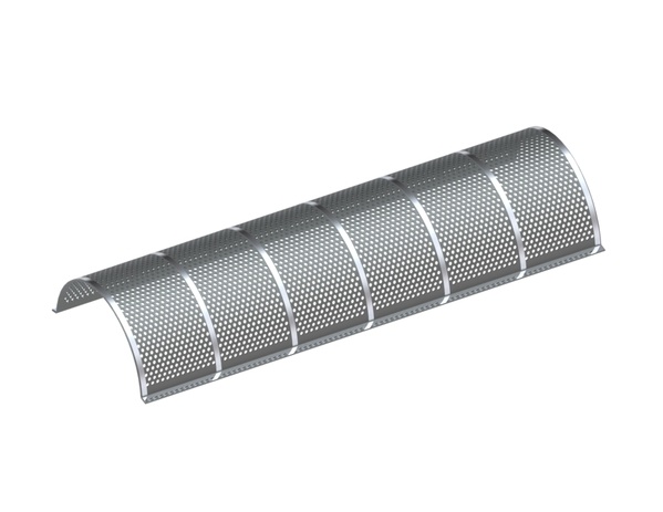 Screen plate 1450 wide, screen plate thickness t=4+1, perforation Ø4, bar 4 for 