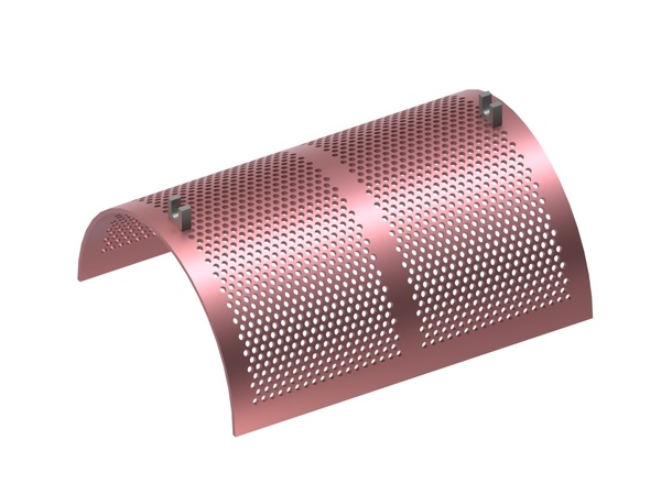 screen plate 635x8x749, /perforation Ø10, bar 5, middle, Hardox 