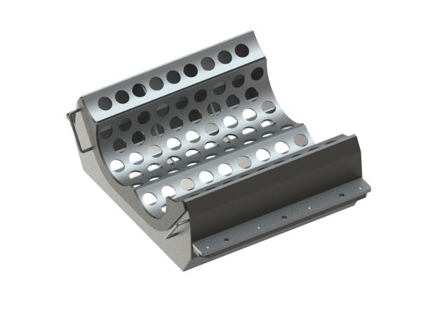 Screen plate 787 wide, sheet thickness t=10 for Untha 