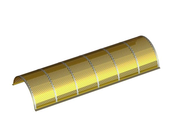 Screen plate, width 1450, screen plate thickness t=3+2, perforation Ø4, ligament 2, wear-resistant for Eldan Recycling Eldan FG 1500