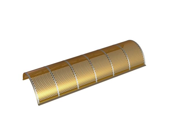 Screen plate, width 1450, screen plate thickness t=4+1, perforation Ø4.5, ligament 2.5 for Eldan Recycling 