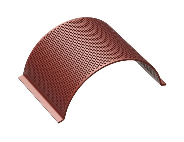 Screen plate, width 472, screen plate thickness t=10, perforation Ø12.7, ligament 5, Hardox for Cumberland 