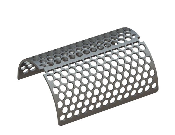 Screen plate, width 494, screen plate thickness t=10, perforation Ø20, ligament 5 for Weima Maschinenbau GmbH Weima WLK 1500