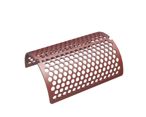 Screen plate, width 494, screen plate thickness t=10, perforation Ø25, ligament 5, Hardox for Weima Maschinenbau GmbH Weima WLK