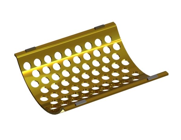 Screen plate, width 525, screen plate thickness t=10, perforation Ø38, ligament 16 for Cumberland 