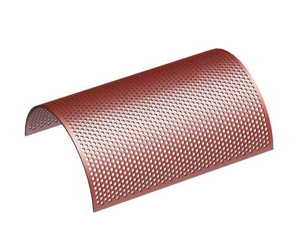 Screen plate, width 589, screen plate thickness t=6, perforation Ø10, ligament 4, Hardox 