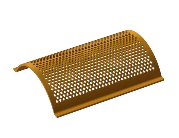Screen plate, width 635, screen plate thickness t=10, perforation Ø14, ligament 5 for Cumberland 