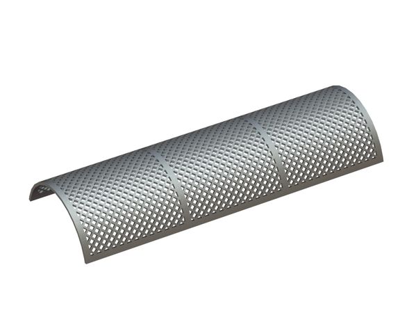 Screen plate, width 870, screen plate thickness t=8, square perforation 10x10/45°, ligament 5 