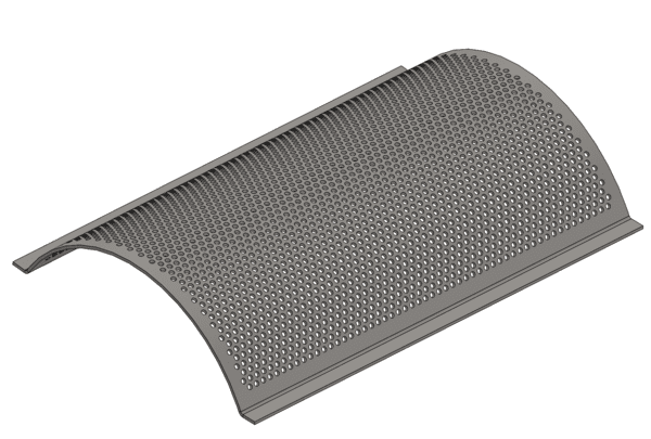 Screen plate, width 920, screen plate thickness t=6, perforation Ø10, ligament 6 for Rapid Granulator AB 