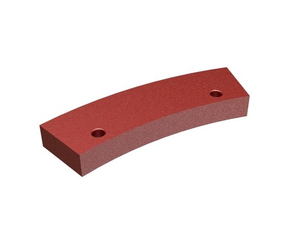 Segment 257x86x30 symmetrisch, 2x M16 Gewinde, Hardox für Untha Untha XR 3000