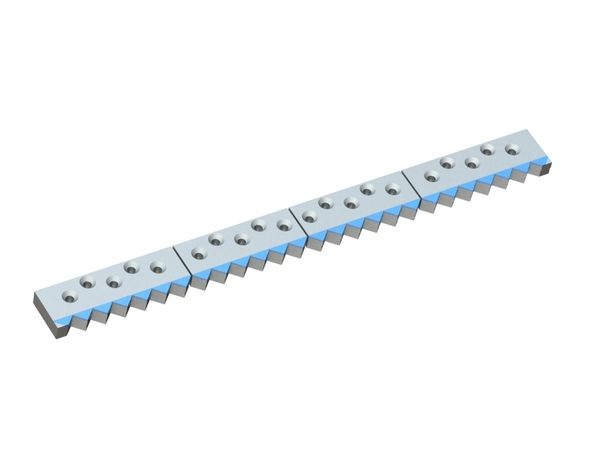Set di controcoltelli 8 pezzi 1451x135x21, Hybrid Line, fori svasati, qualità metallo duro = H4 per Weima Maschinenbau GmbH 