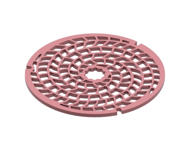 Setaccio da taglio rotondo Ø399x12, passaggio pallina 23 mm, Hardox 
