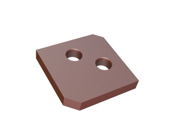 Shim 120x120x20, 2 chamfered corners, 2 holes, Hardox for Vecoplan Vecoplan VAZ