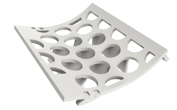 Siebblech GM-Traverse links Lochung 80mm Hardox mit Spanbrechern für Vecoplan 