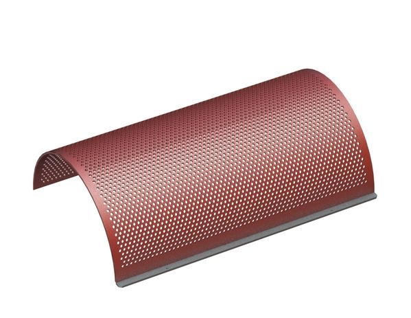 Siebkorb 1100 breit, Siebblechstärke t=8 Lochung Ø12.5, Steg 7 für Hosokawa Alpine AG 