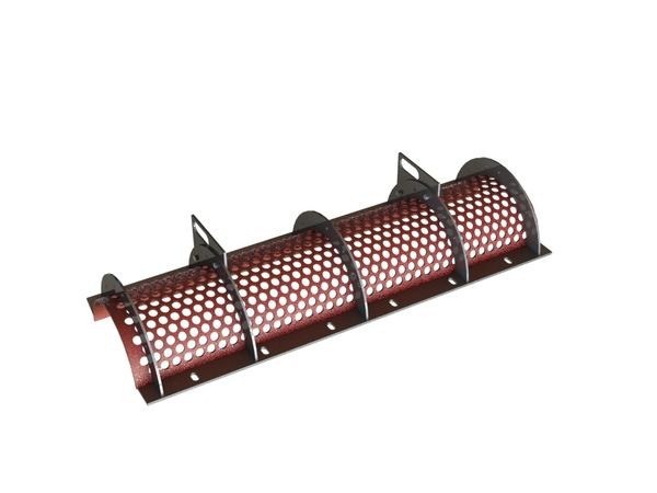 Siebkorb 1609 mm breit, Siebblechstärke t=8, Lochung Ø30 Steg 10, verstärkt für Vecoplan 