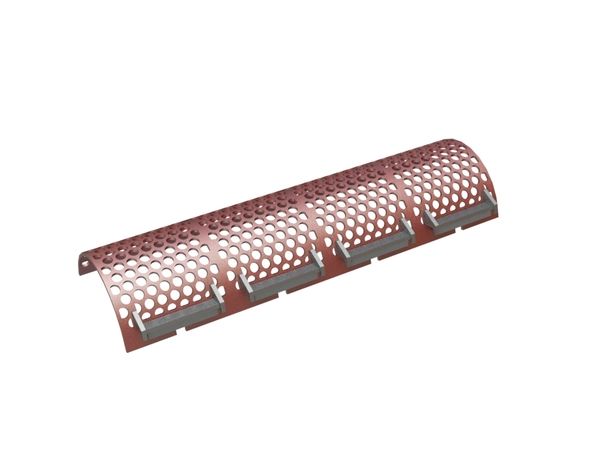 Siebkorb 2004 breit, Siebblechstärke t=15 Lochung Ø45, Steg 14, für Lindner Recyclingtech 