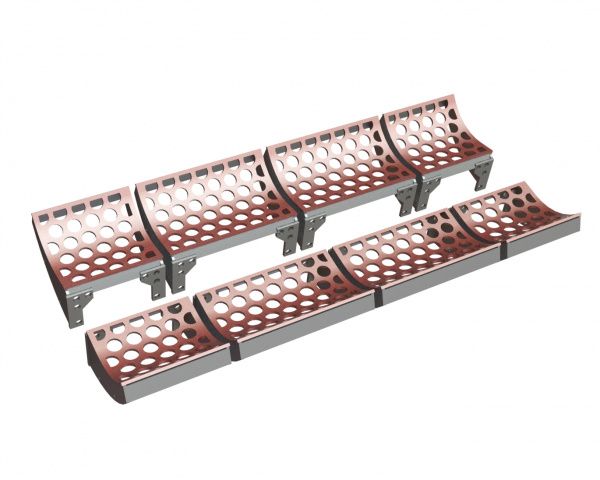 Siebkorb 2082 mm breit, Siebblechstärke t=12, 2x4-tlg., Lochung Ø60 Steg 20, Hardox für Vecoplan Vecoplan VNZ