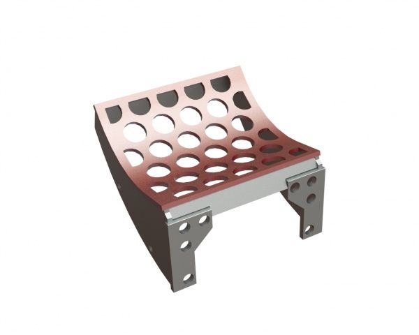 Siebkorb 2082 mm breit, Siebblechstärke t=12, 2x4-tlg., Lochung Ø60 Steg 20, Hardox für Vecoplan Vecoplan VNZ