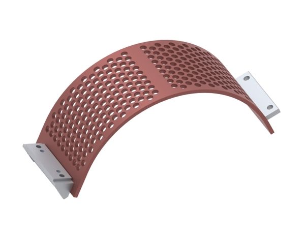 Siebkorb 342 breit, Siebblechstärke t= 15 Lochung Ø25, Steg 8 für Lindner Recyclingtech 