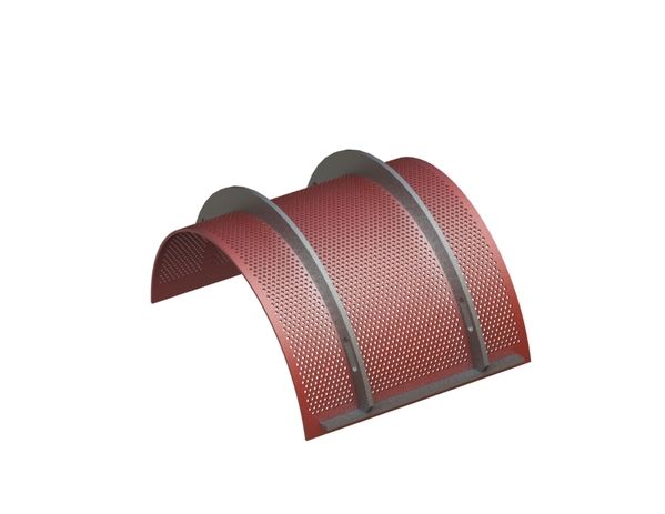 Siebkorb 488 breit, Siebblechstärke t=6 Lochung Ø6, Steg 4 für Herbold Meckesheim GmbH 