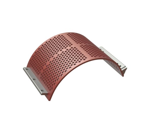 Siebkorb 524 breit, Siebblechstärke t=15, Lochung Ø20, Steg 7 für Lindner Recyclingtech Lindner Universo