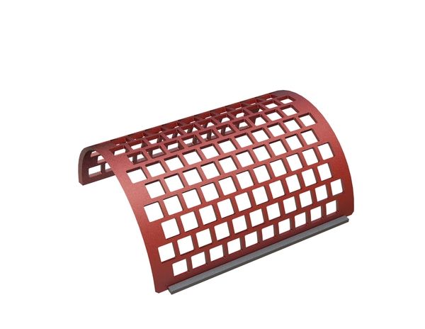 Siebkorb 595 breit, Siebblechstärke t=10 quadratische Lochung 40x40, Steg 10 für Neue Herbold 