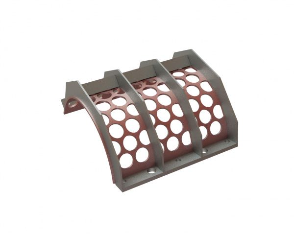 Siebkorb 657 breit, Siebblechstärke t=10 Hardox Lochung Ø70, Steg 13 für Lindner Recyclingtech Lindner Micromat MS