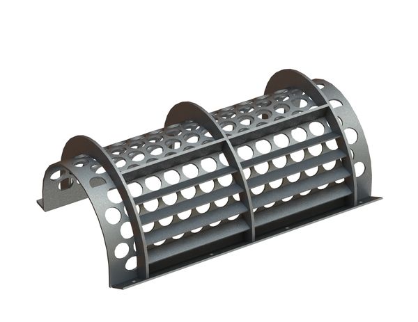 Siebkorb 796 breit, Siebblechstärke t=6 Lochung Ø45 Steg 10 Hardox für Weima Maschinenbau GmbH 