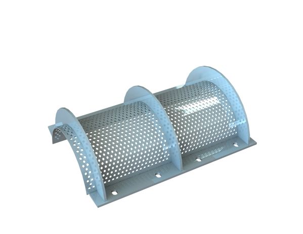 Siebkorb 798 mm breit, Siebblechstärke t=4, Lochung Ø10 Steg 8, Edelstahl für Vecoplan Vecoplan VAZ 800 XL