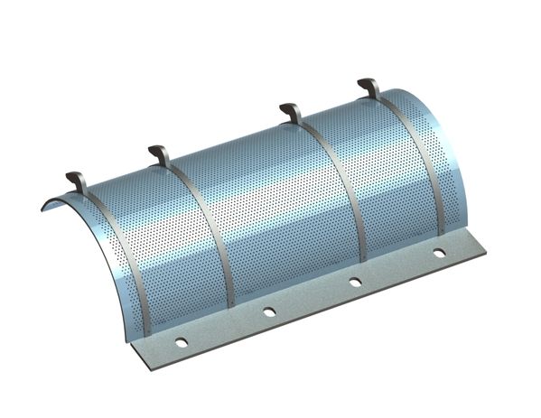 Siebkorb 798 mm breit, Siebblechstärke t=4, Lochung Ø3 Steg 4, Edelstahl für Vecoplan Vecoplan VAZ 800 XL