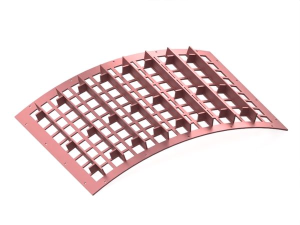 Siebkorb 996 breit, Siebblechstärke t=10, Langlöcher 80x60, Steg 20/17, Hardox für Eggersmann 